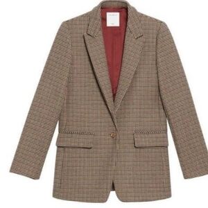 Sandro Brown Checkered Blazer